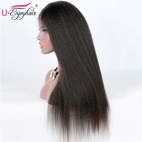 13x6 Lace Front Wigs Natural Color Kinky Straight Brazilian Virgin Human Hair Wigs Pre Plucked Hairline With Baby Hair (LFW1012)