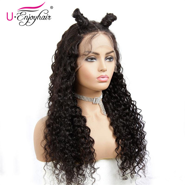 13x6 Lace Front Wigs Natural Color Water Curl Brazilian Virgin Human Hair Wigs Pre Plucked Hairline With Baby Hair (LFW1017)