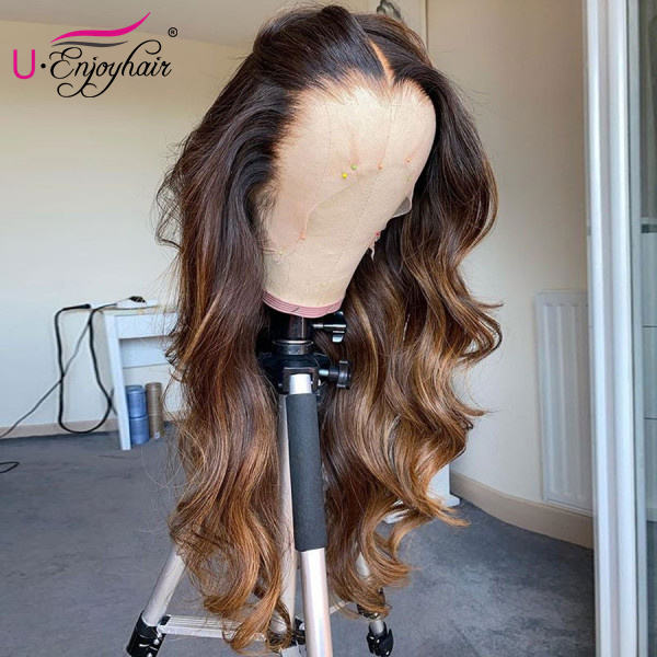 13x4 Lace Front Wigs Highlight Color Body Wave Brazilian Virgin Human Hair Wigs Pre Plucked Hairline With Baby Hair (CLFW021)
