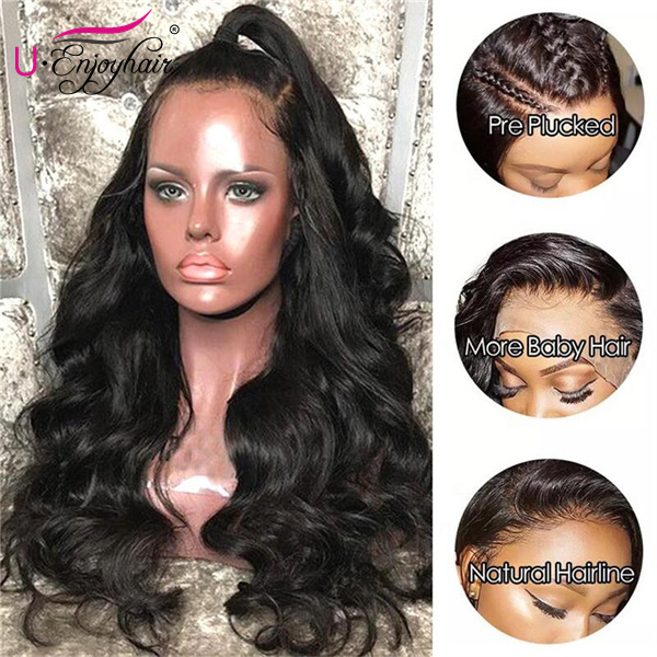 13x6 Lace Front Wigs Natural Color Water Curl Brazilian Virgin Human Hair Wigs Pre Plucked Hairline With Baby Hair (LFW1016)
