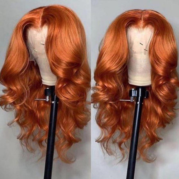 13x4 Lace Front Wigs Ginger Color Body Wave Brazilian Virgin Human Hair Wigs Pre Plucked Hairline With Baby Hair (CLFW029)