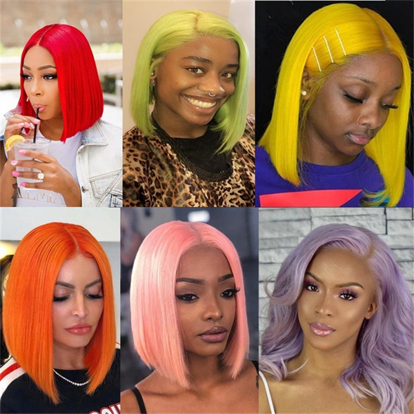 13X4 Lace Front Wigs 1B 613 Blonde Color Straight Bob Style Brazilian Virgin Human Hair Wigs Pre Plucked Hairline With Baby Hair (613B006)