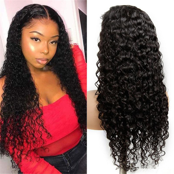 13x6 Lace Front Wigs Natural Color Water Curl Brazilian Virgin Human Hair Wigs Pre Plucked Hairline With Baby Hair (LFW1017)