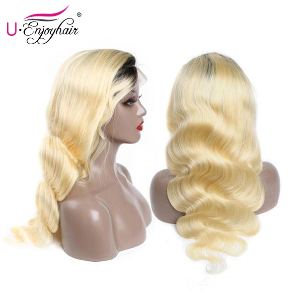 13X4 Lace Front Wigs 1B 613 Blonde Color Body Wave Brazilian Virgin Human Hair Wigs Pre Plucked Hairline With Baby Hair (613B008)