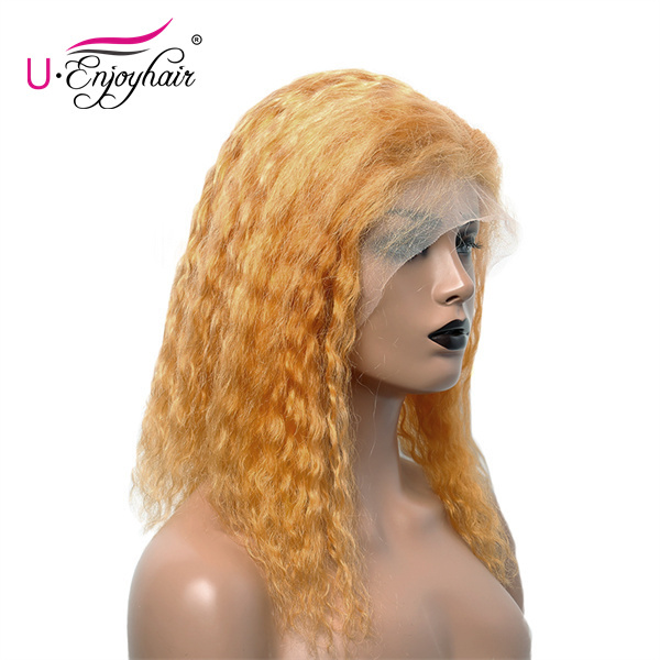13X4 Lace Front Wigs Gold Color Water Wave Brazilian Virgin Human Hair Wigs Pre Plucked Hairline With Baby Hair (CLFW001)