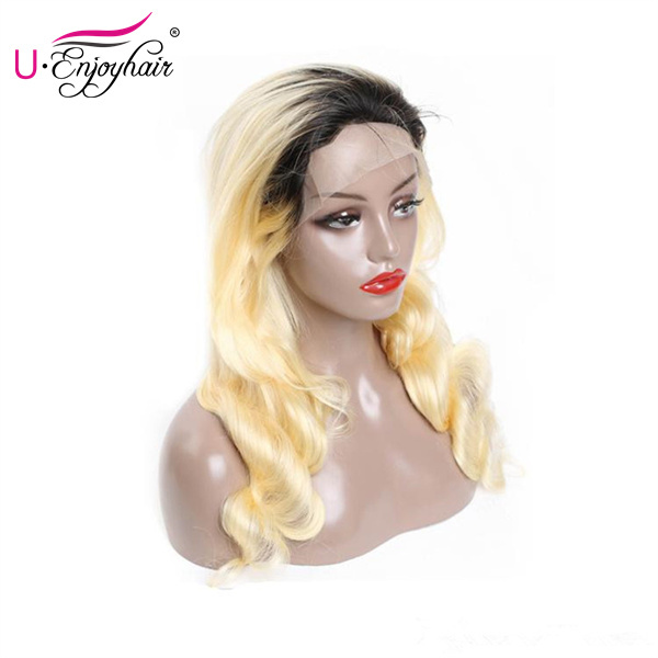 13X4 Lace Front Wigs 1B 613 Blonde Color Body Wave Brazilian Virgin Human Hair Wigs Pre Plucked Hairline With Baby Hair (613B008)