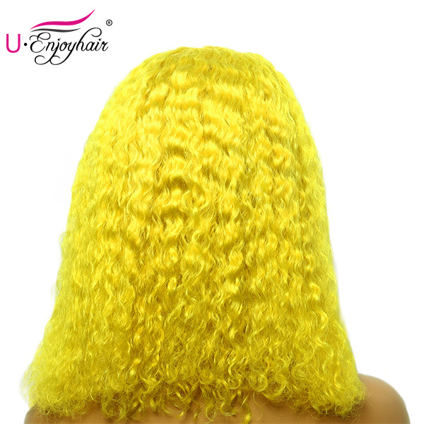 13X4 Lace Front Wigs Yellow Color Water Wave Brazilian Virgin Human Hair Wigs Pre Plucked Hairline With Baby Hair (CLFW003)