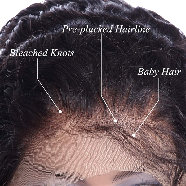 13x6 Lace Front Wigs Natural Color Water Curl Brazilian Virgin Human Hair Wigs Pre Plucked Hairline With Baby Hair (LFW1016)