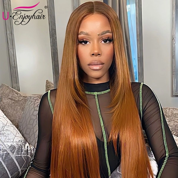 13x4 Lace Front Wigs Hot Brown Color Straight Brazilian Virgin Human Hair Wigs Pre Plucked Hairline With Baby Hair (CLFW036)