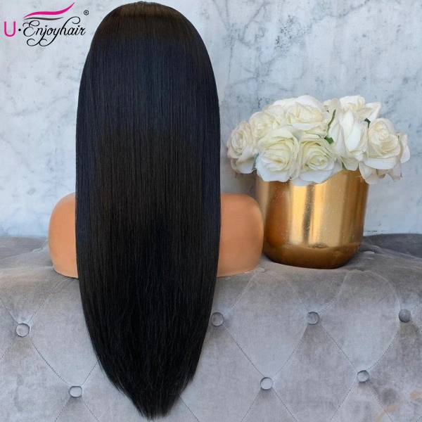 13x4 Lace Front Wigs Natural Color Straight Brazilian Virgin Human Hair Wigs Pre Plucked Hairline With Baby Hair (LFW028)