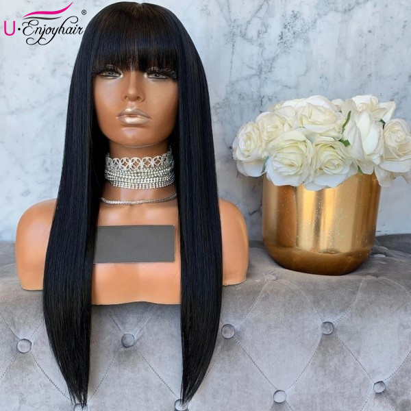 13x4 Lace Front Wigs Natural Color Straight Brazilian Virgin Human Hair Wigs Pre Plucked Hairline With Baby Hair (LFW028)