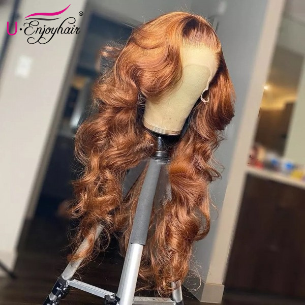 13x4 Lace Front Wigs Hot Brown Color Body Wave Brazilian Virgin Human Hair Wigs Pre Plucked Hairline With Baby Hair (CLFW035)