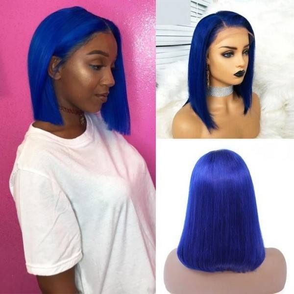 13X4 Lace Front Wigs Colorful Straight Bob Style Brazilian Virgin Human Hair Wigs Pre Plucked Hairline With Baby Hair (CLFW040)