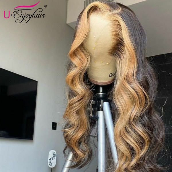 13x4 Lace Front Wigs Hot Highlight Color Body Wave Brazilian Virgin Human Hair Wigs Pre Plucked Hairline With Baby Hair (CLFW037)