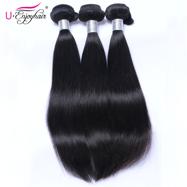 U Enjoy Hair Straight Natural Color 3 Bundles Deals 100% Unprocessed Virgin Human Hair Bundles (HB001)