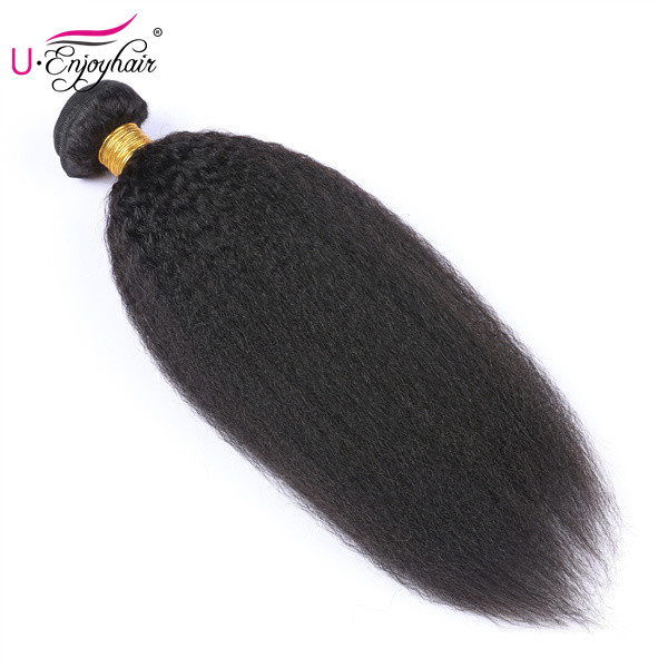 U Enjoy Hair Kinky Straight Natural Color 3 Bundles Deals 100% Unprocessed Virgin Human Hair Bundles (HB010)