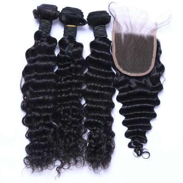 U Enjoy Hair Deep Wave Natural Color 1 Bundles Deals 100% Unprocessed Virgin Human Hair Bundles (HB013)