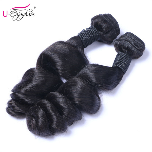 U Enjoy Hair Loose Wave Natural Color 1 Bundles Deals 100% Unprocessed Virgin Human Hair Bundles (HB016)