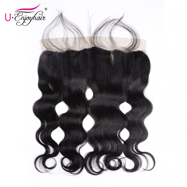 U Enjoy Hair Brazilian Virgin 100% Human Hair Body Wave Natural Color 13x4Inch Lace Frontal Closure With Baby Hair(LF002)