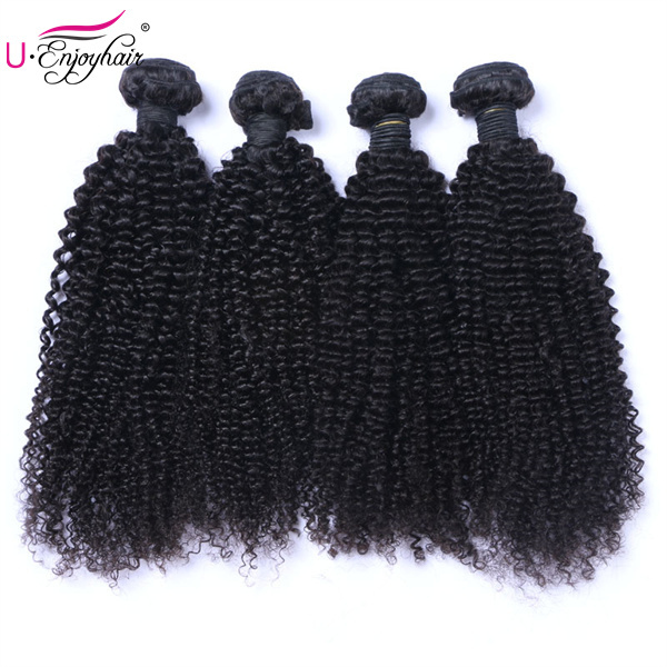 U Enjoy Hair Kinky Curly Natural Color 1 Bundles Deals 100% Unprocessed Virgin Human Hair Bundles (HB020)