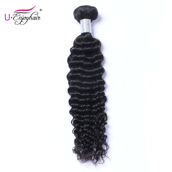U Enjoy Hair Deep Wave Natural Color 1 Bundles Deals 100% Unprocessed Virgin Human Hair Bundles (HB013)