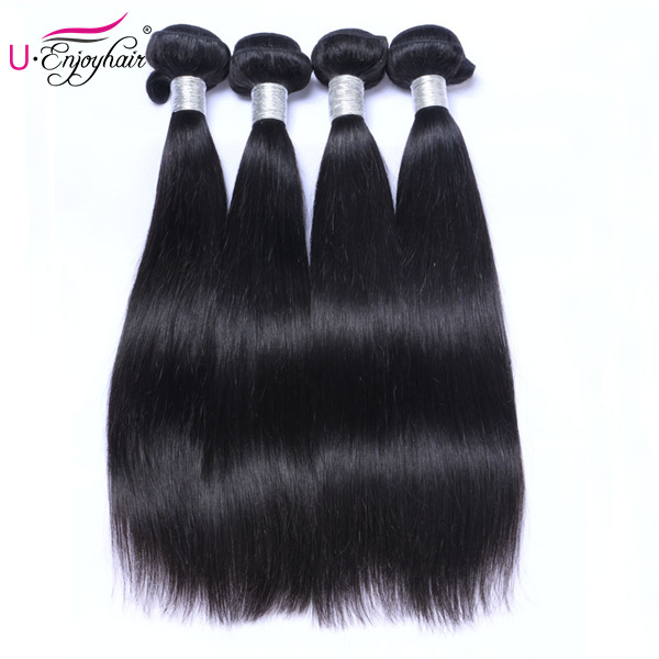 U Enjoy Hair Straight Natural Color 1 Bundles Deals 100% Unprocessed Virgin Human Hair Bundles (HB011)