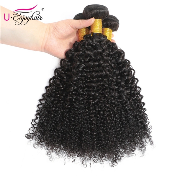 U Enjoy Hair Jerry Curl Natural Color 1 Bundles Deals 100% Unprocessed Virgin Human Hair Bundles (HB018)