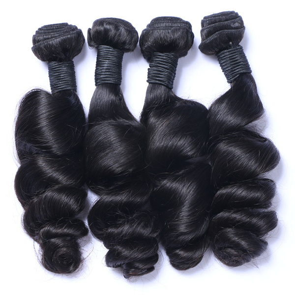 U Enjoy Hair Loose Wave Natural Color 1 Bundles Deals 100% Unprocessed Virgin Human Hair Bundles (HB016)