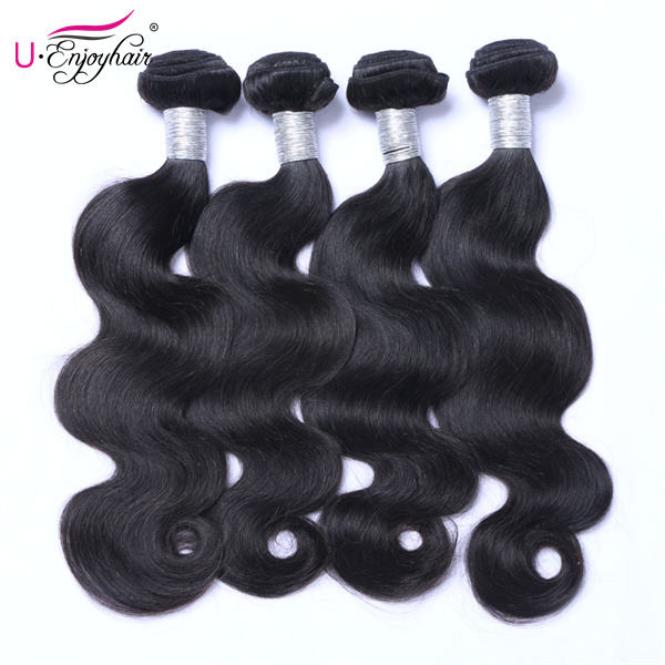 U Enjoy Hair Body Wave Natural Color 1 Bundles Deals 100% Unprocessed Virgin Human Hair Bundles (HB012)