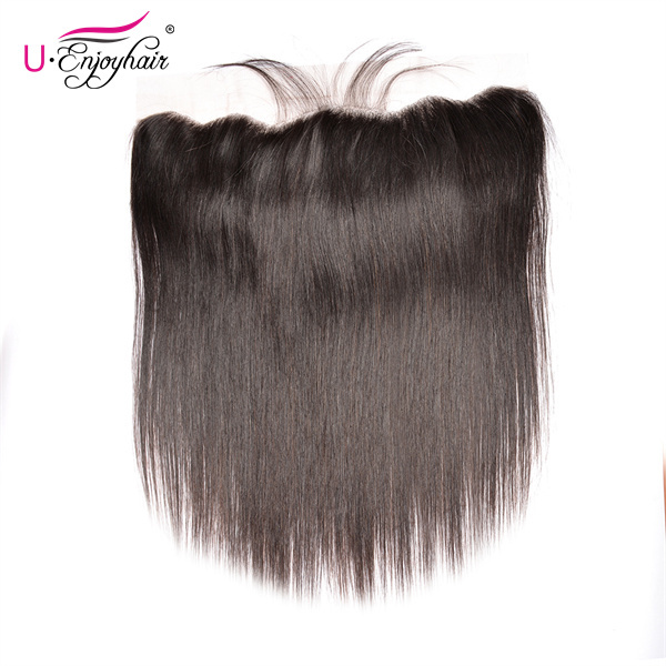 U Enjoy Hair Brazilian Virgin 100% Human Hair Straight Natural Color 13x4Inch Lace Frontal Closure With Baby Hair(LF001)