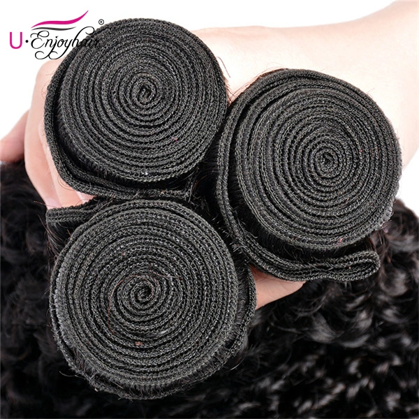 U Enjoy Hair Jerry Curl Natural Color 1 Bundles Deals 100% Unprocessed Virgin Human Hair Bundles (HB018)