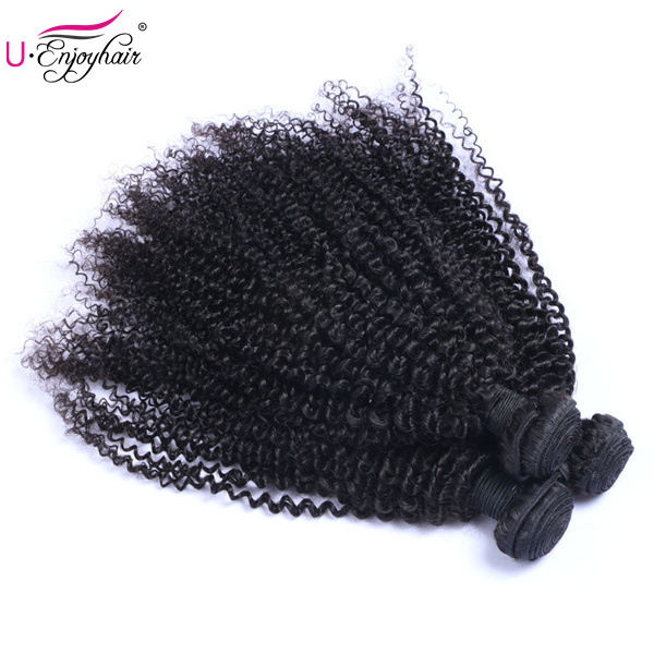 U Enjoy Hair Kinky Curly Natural Color 1 Bundles Deals 100% Unprocessed Virgin Human Hair Bundles (HB020)