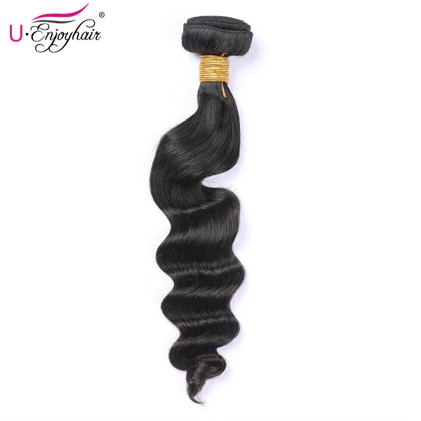 U Enjoy Hair Loose Curl Natural Color 1 Bundles Deals 100% Unprocessed Virgin Human Hair Bundles (HB017)