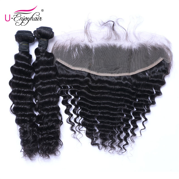 U Enjoy Hair Deep Wave Natural Color 1 Bundles Deals 100% Unprocessed Virgin Human Hair Bundles (HB013)