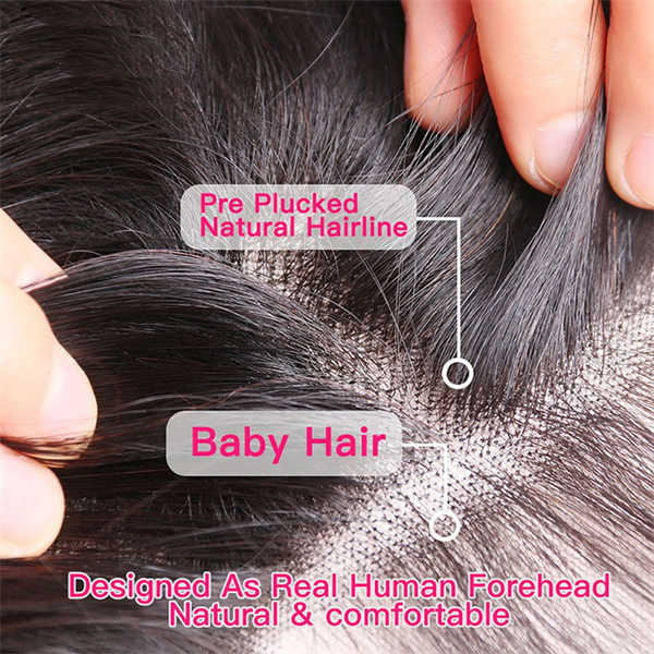 U Enjoy Hair Brazilian Virgin 100% Human Hair Deep Curl Natural Color 13x4Inch Lace Frontal Closure With Baby Hair(LF007)