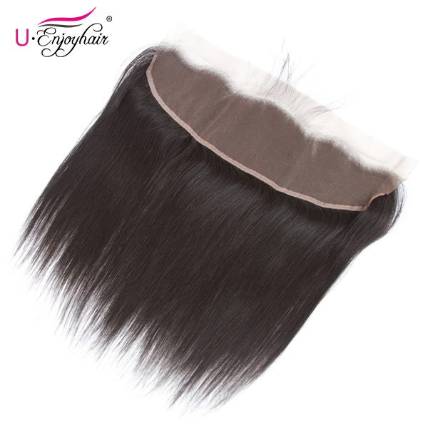 U Enjoy Hair Brazilian Virgin 100% Human Hair Straight Natural Color 13x4Inch Lace Frontal Closure With Baby Hair(LF001)