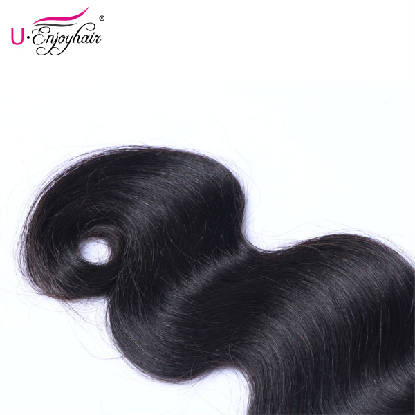 U Enjoy Hair Virgin 100% Human Hair Natural Color Body Wave 3 Hair Bundles With 4x4Inch Lace Closure(BLC002)