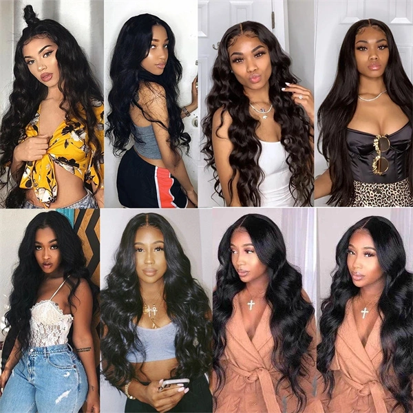 U Enjoy Hair Virgin 100% Human Hair Natural Color Body Wave 3 Hair Bundles With 13x4Inch Lace Frontal (BLF002)