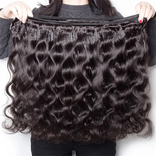 U Enjoy Hair Virgin 100% Human Hair Natural Color Body Wave 3 Hair Bundles With 13x4Inch Lace Frontal (BLF002)