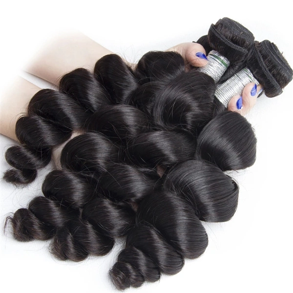 U Enjoy Hair Virgin 100% Human Hair Natural Color Loose Wave 3 Hair Bundles With 13x4Inch Lace Frontal (BLF004)