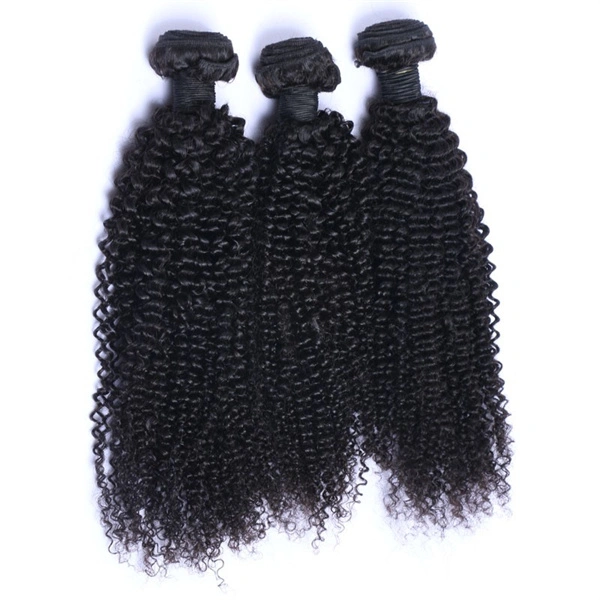 U Enjoy Hair Virgin 100% Human Hair Natural Color Kinky Curly 3 Hair Bundles With 13x4Inch Lace Frontal (BLF006)