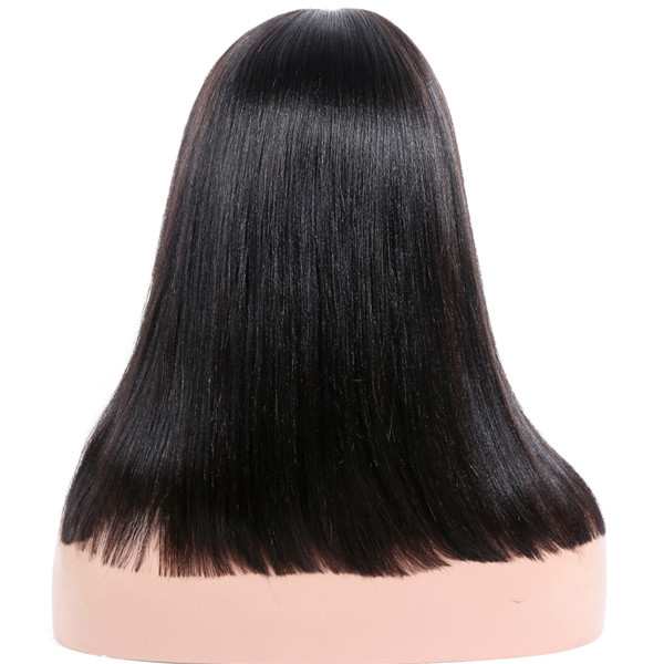 U Enjoy Hair 100% Unprocessed Virgin Remy Human Hair Natural Color Straight Bob Style 13x4 Lace Front Wigs Pre Plucked Hairline With Baby Hair(UE2)