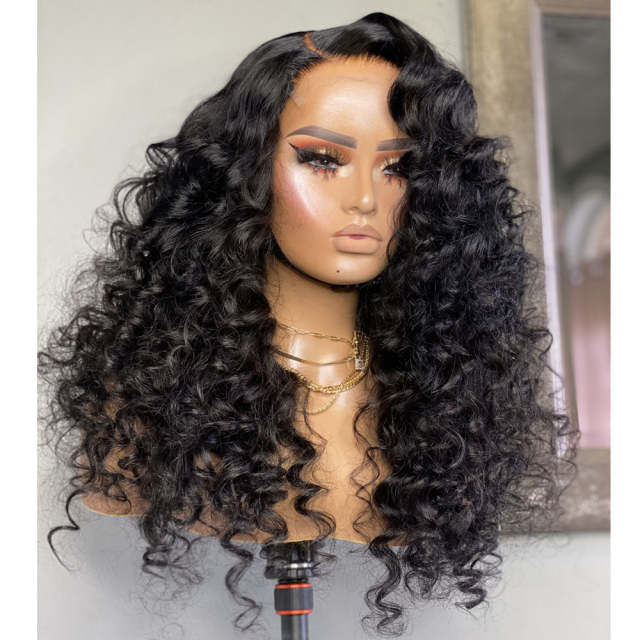 U Enjoy Hair Loose Wave Curl Natural Color Transparent  Lace 5X5 Lace Closure Wig (5LC02)