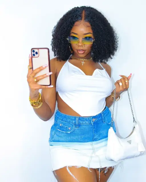 U Enjoy Hair Kinky Curly Natural Color Transparent  Lace 5X5 Lace Closure Wig (5LC06)