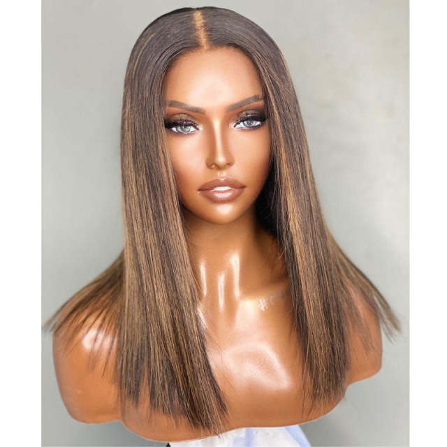 U Enjoy Hair Highlight Color Straight Transparent  Lace 5X5 Lace Closure Wig (5LC16)