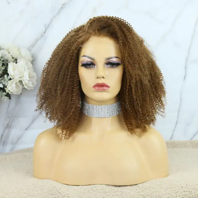 U Enjoy Hair Kinky Curly Colorful Transparent  Lace 5X5 Lace Closure Wig (5LC11)