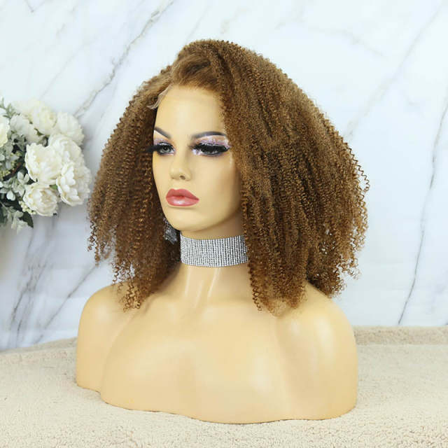 U Enjoy Hair Kinky Curly Colorful Transparent  Lace 5X5 Lace Closure Wig (5LC11)
