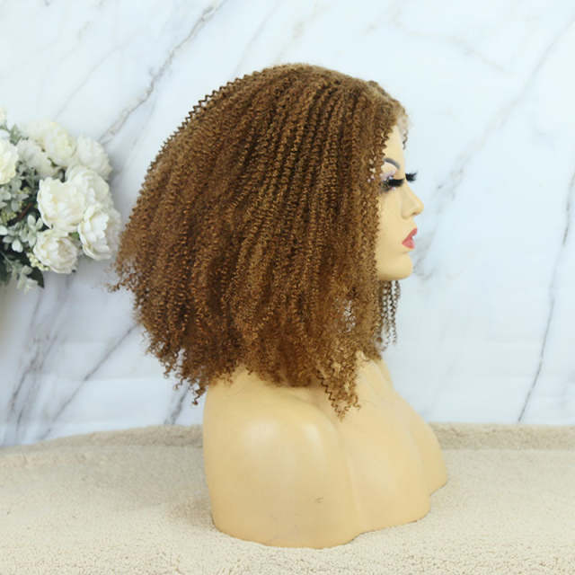 U Enjoy Hair Kinky Curly Colorful Transparent  Lace 5X5 Lace Closure Wig (5LC11)