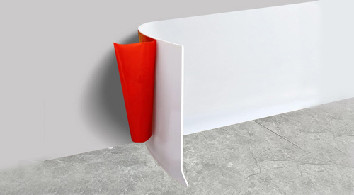 Self-adhesive vinyl wall base product