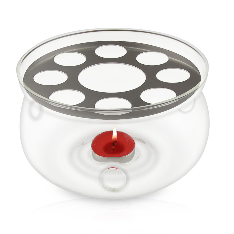 Calentador de té de vidrio de 13,5 cm de diámetro